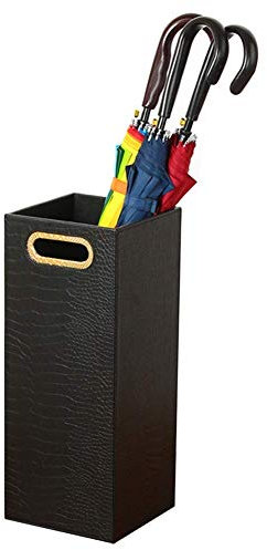WXJLYZRCXK Porte-Parapluies Porte-Parapluie En Cuir Créatif, Organisateur de Support Autoportant Carré Pour Dessiner L'Axe/Clubs de Golf/Canne À Pêche,Noir