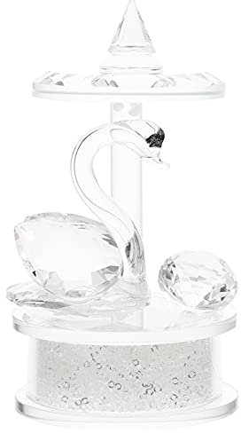 VOSAREA Kristall Schwan Figur Kristallglas Schwan Dekofigur Miniaturfigur Sammelfigur Mundgeblasene Kunst Schwan Desktop Ornamente Briefbeschwerer für Heim Büro Wohnkultur Tischdeko