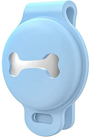 Tragbare Haustier-Silikon-Schutzhülle für Airtag, kratzfestes Halsband für Hunde und Katzen, mit Schlaufe für Haustiere, Katzen, Hundehalsband, Anti-Verlust-Ortungsgerät, 1 Stück, Blau