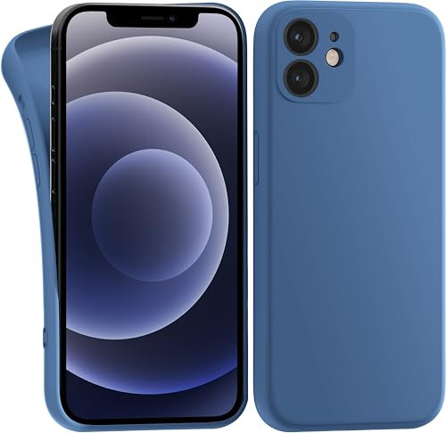 MyGadget Case for iPhone 12 Mini - Cover Ultra Thin TPU - Soft Touch Rubber & Anti-Scratch Shell - Flexible Silicone - Matte Dark Blue