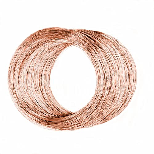 Filo di rame puro al 99,5%, filo di rame nudo rotondo, calibro 20, filo per la creazione di gioielli e perline floreali (lunghezza 32,8 m)