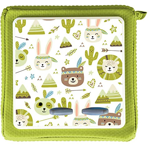 MeinBaby123® Schutzfolie kompatibel mit Toniebox | Schutzcover selbstklebend | Premium Qualität | Aufkleber passgenau I Folie Sticker I Toniebox Zubehör (Boho Tiere Grün)