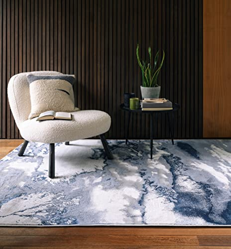 Aurora Moderner Teppich / Bodenmatte, abstraktes Design, glänzend, groß, 160 x 230 cm, Storm AU20