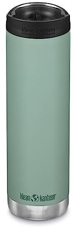Klean Kanteen Botella insulada TKWide, Termo de 20 onzas con tapa para café, color verde berilo