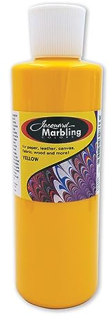 Jacquard Marbling Colour Yellow, Vibrant Floating Ink for Water Art, Suminagashi Ebru Paint for Fabric Dyeing and Paper Crafts, DIY Supplies, 236ml