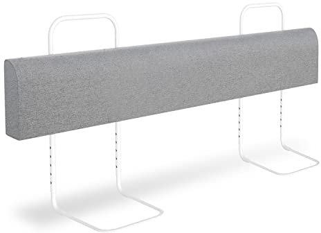 Yakimz Bettgitter für Kinder 150cm, Bettschutzgitter 5-Loch Höhenverstellbar, Rausfallschutz Bett, Kinderbettgitter, Babybettgitter Sicher, Einfach zu Montieren, Grau
