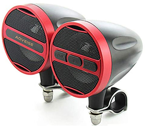 LEIDIMUS 12V 3-Zoll-Motorrad-Audio-Player Bluetooth Lautsprecher Alle Metallwasserdichtes Moto MP3-Player-Alarm-System Verstärker ATV UTV USB FM Radio,A