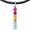 Pansexuell Flagge Anhänger mit Halsband, Handgefertigter LGBT LGBTQIA Charm mit Regenbogen Edelsteinen aus Silber, Auch für Armband, Halskette, Kette PRIDE (Silber Platiniert, Pansexual Schmuck)