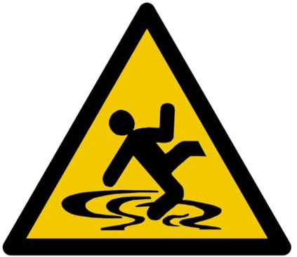 W192 - Achtung Rutschgefahr - Warnschild - Maße wählbar - Norm ISO 7010