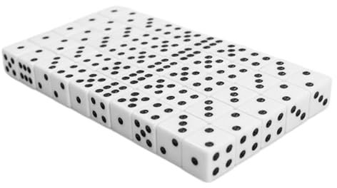 50 Stück 16 mm Würfel Set 6-Seitig,Würfel Set für Tenzi, Sechsseitige Standardwürfel mit Schwarzen Punkten für Brettspiele Würfelspiele Tischspiele (50 Stück Mondlicht-Coin arrondi)