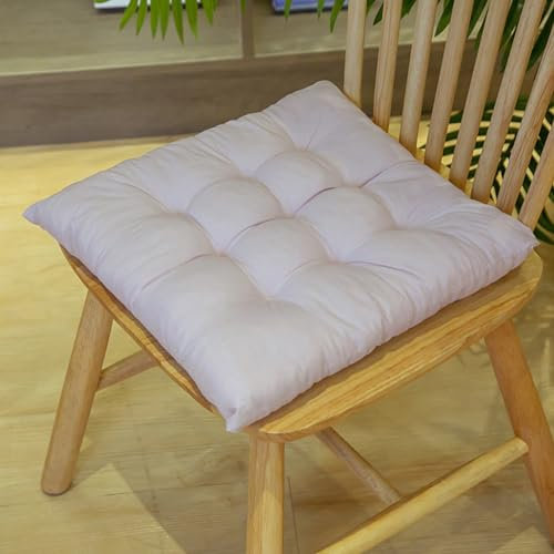 Hixingo 2er Set Stuhlkissen, Sitzkissen Stuhl, Stuhlkissen 40x40, Borste Solide Farben Sitzkissen Bank, Sitzunterlage Outdoor & Innen, Sitzauflagen Chair Cushion für Wohnzimmer (40cm,Grau-Rosa)