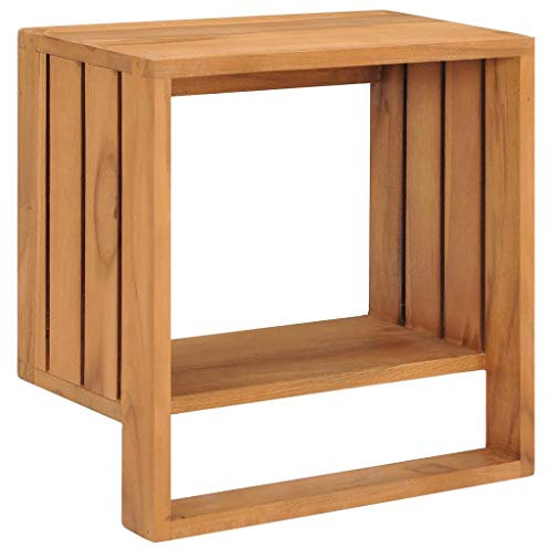 ARKEM Handtuchregal zur Wandmontage 35×20×35 cm Teak Massivholz Handtuchhalter Dekoleiter Handtuchleiter Wäscheständer