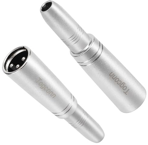 Togconn 1/4'' TRS to XLR Adapter 2 Pack, 6.35mm 1/4'' TRS Female to XLR Male Adapter, XLR to Jack Connector, 1/4 Inch TRS Female to XLR Connector