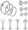 MODRSA 16G Tragus Piercing Silber Piercing Lippe Stud Ring CZ Ohrstecker Lippenpiercing Chirurgenstahl Ohrpiercing Medusa Labret Conch Piercing Damen