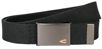 camel active Herren Bandgürtel mit Koppelschnalle Schwarz, menswear-OS
