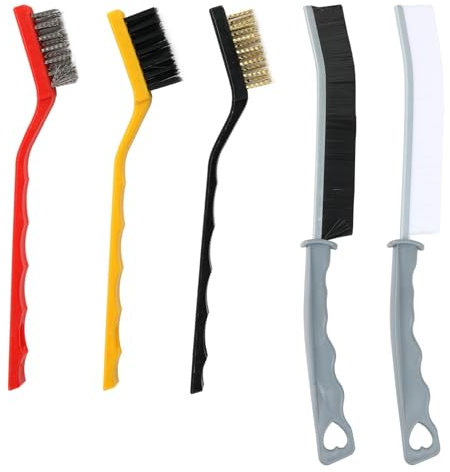 5 Pièces Brosse de Nettoyage des Interstices, Multifonctionnelle Brosse Nettoyage à Poils Durs, Brosse Joint Carrelage pour Groove Gap et Saleté Rainure a Rouille dans Salle de Bain/Fenetre/Toilettes