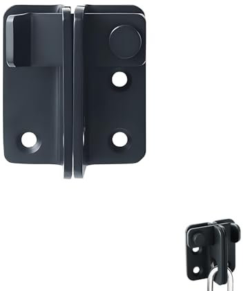 Shed Door Lock, Slide Bolt Lock, Black Right-Opening Gate Latch, Stainless Steel Door Bolt for Garden Shed, Barn, or Pet Cage (43cm x 45cm)