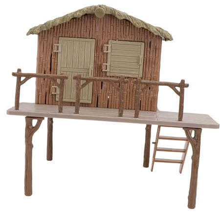 KITANDOVE 1stk Simulationshausmodell Tischdeko Aus Sand Feenhaftes Gartenhaus Lebendiges Haushandwerk Spielzeug DIY Puppenhausmöbel Wildtierszenendekor Miniatur-bauernhaus Brown
