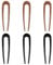 Hair Pins for Buns, 6Pcs U Shaped Hair Pins French Hairs Pin Bun Pin French Twist Hairpin Bun Plastic Hair Fork for Women French Twist Hair Accessories - Black/Light Brown