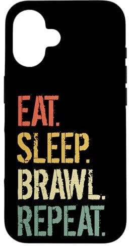 Eat Sleep Brawl Repeat Stars Lustiges Videospiel Hülle für iPhone 16