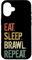 Eat Sleep Brawl Repeat Stars Lustiges Videospiel Hülle für iPhone 16