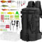 THKFISH 84-teiliges Angelrucksack Werkzeugsatz, Angelzubehör Kit Angeltasche für Angeln, inklusive Angelzangen, Ködern, Fischhakenentferner und Lip Gripper,Angeln Köder Kits