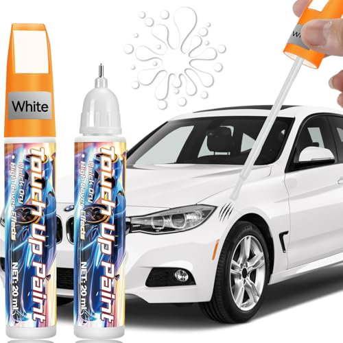 AstraVox Quita Arañazos Coche 2 Piezas, 2 En 1 Reparar Arañazos De Coche, Resistente Al Agua y Al Óxido Pintura Para Coche, Para Reparar Rayones En La Carrocería De Automóviles, Bicicletas (Blanco)