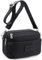 REETEE Umhängetasche Damen Wasserdicht Nylon Kleine Handtasche Damen mit Vielen Fächern Crossbody Bags Handytasche zum Umhängen Klein Schultertaschen mit Verstellbar Abnehmbar Breiter Gurt (schwarz)