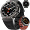SIEMORL Montre Connectée Homme (Réponse/Appel), Fitness Tracker GPS 1,43 AMOLED Étanchéité 5ATM, Moniteur Sommeil Fréquence Cardiaque 530mAh Outdoor Montre Intelligente pour Android iOS