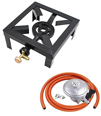 Snnozy 8KW Gas Boiling Ring Cast Iron Burner Large LPG Stove Outdoor Cooker Iron Frame Portable Fire Control Stove