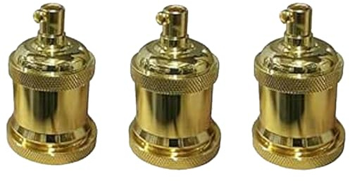 LEDSone E27 Vintage Solid Bulb Socket Ceramics Lamp Holder Edison Screw Light Bulb Socket Adapter Ideal for Vintage Edison Filament Bulbs Antique metal