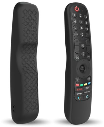 JAWUZ Funda de silicona para control remoto LG compatible con control remoto LG MR21GA MR22GN MR22GA MR23GN MR24GA Magic TV Funda protectora para control remoto (negra)