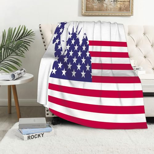 MAAPCHP Kuscheldecke Flauschig Decke Fleecedecke Vereinigte Staaten von Amerika Flagge Wohndecke Warm Winter Weich,Decke Couch Blanket,Wohn- & Kuscheldecken 100 x 130 cm,Sofa überwurfdecke