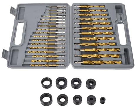 Set di bit per trapano a spillo HSS 1/4 di pollice con stinco a forma di Hex 5/64 a 1/2 con anelli limite per legno metallo di plastica