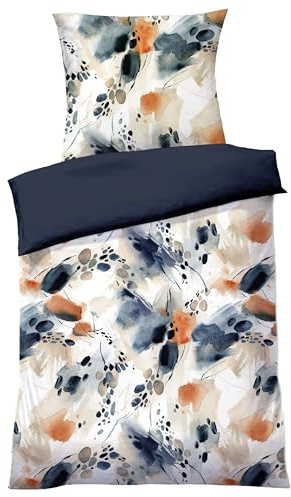 Dyckhoff Camden, Mako-Satin Bettwäsche Set, 100% Baumwolle, 155x220cm | 2-teilig mit 80x80cm Kissenbezug, buntes Design, hochwertige Verarbeitung, für modernen Stil, angenehm weich
