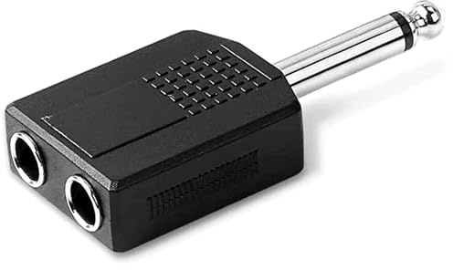 OPAX51 Adaptador Divisor Duplicador Splitter de Audio Mono, 6,35mm Jack Plug Macho a 2X 6,35mm Hembra, Compatible con Guitarra, Micrófono, Amplificador y Consola de Sonido 51CH085_1