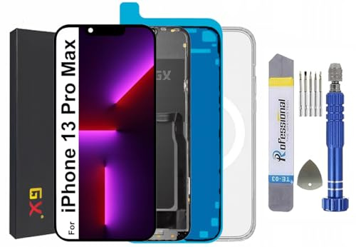 It'Go Hard OLED Display für iPhone 13 Pro Max A2643, A2484 LCD Bildschirm Ersatz Touchscreen mit Werkzeug Schwarz mit Rahmen Hohe Qualität