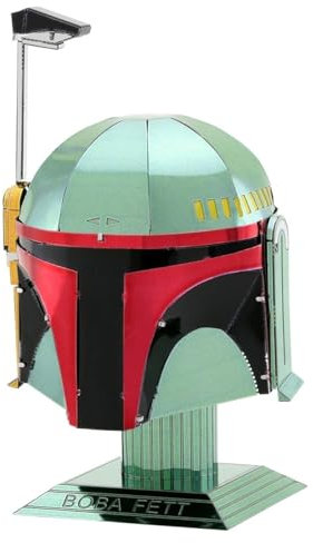 Metal Earth Fascinations MMS315 502776 - Star Wars Helmet Boba Fett, lasergeschnittener 3D-Konstruktionsbausatz, 2 Metallplatinen, ab 14 Jahren
