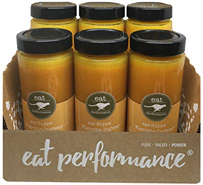 eat Performance® Karotte-Ingwer-Orange Suppe (6x 350ml) - 100% Bio, Vegan & Paleo I Frei von Konservierungsstoffen & anderen Zusätzen