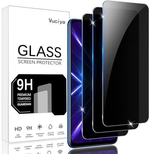 Vuciya Pack of 3 Privacy Full Screen Protector for Honor 9X / Honor 9X Pro Tempered Glass,9H Schutzfolie Anti-Spy Armoured Protection for HONOR 9X/9X Pro