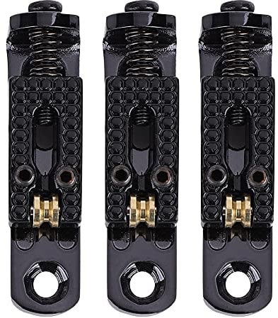 Tomotato 3 Stück Single Roller String Bridge E-Gitarren Steg Sättel Bassgitarre Separater Steg mit Rollengitarre Musikinstrument Zubehör