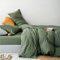 Sedefen Housse de Couette 220x240 cm Vert Sauge Couleur Unie - Parure de Lit 2 Personnes avec Fermeture Éclair - Housse Couette en Microfibre avec 2 Taie d'oreiller 65x65 cm