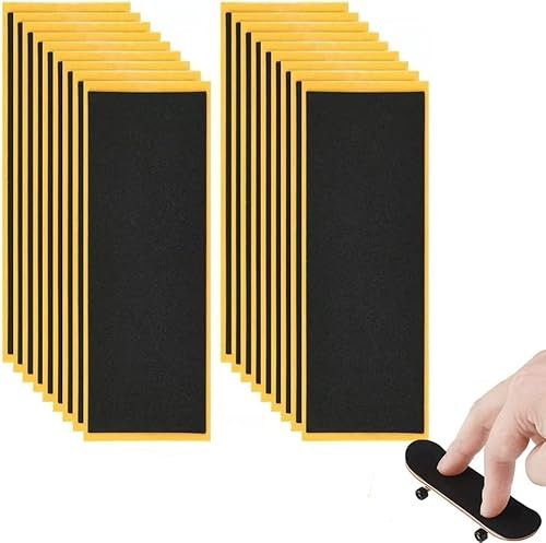 Tiamu 20Pcs Skateboard Griptape 38 mm X 110 mm, Fingerboard Foam Grip Tape, Fingerboard Deck, Skateboard Sticker Antirutschfolie Selbstklebend für Finger-Skateboards, Mini Skateboards