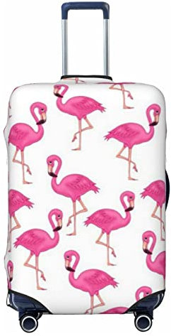 ASEELO Housse de protection pour valise de 45,7 à 81,3 cm Motif flamant rose, noir, Large