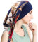 Kopftuch für Frauen Kopfbedeckung Damen Chemo Kopfbedeckung Im Voraus Gebunden Set Plissiert Headwrap Schals Gap Mütze Damen -Kette dunkelblau