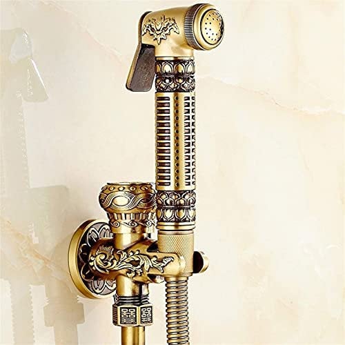 Wasserhähne Für Küchenspüle, Wasserhähne, Wasserhahn, Wc, Hand-Bidet-Sprühset Mit Messing-Absperrventil, Europäischer Stil, Ganz Aus Bronze, Spritzpistole, Bidet, Mopp, Pool, Toilettenspüler, Gold-S