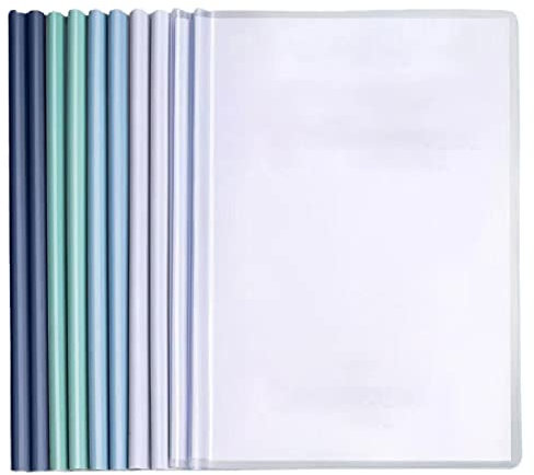10-teiliges transparentes PP-Aktenordner-Set mit abnehmbarem langem Verschluss, Größe 30,5 x 21,6 cm, Schule, Bürobedarf für Studenten, Lehrer