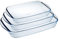 Ôcuisine® Rectangular Glass Baking & Roasting Dishes | Extreme Resistance | Oven Safe - Freezer Safe - Microwave Safe (Rectangular Roaster Set of 3 (2, 2.6, 3.6LT))