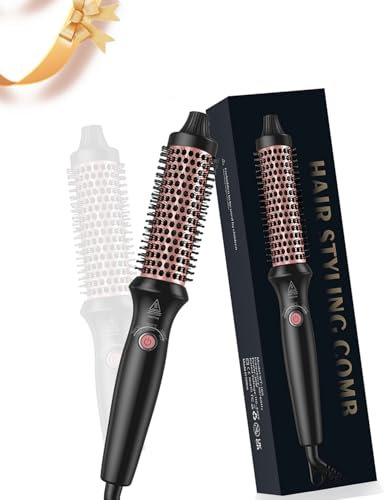 Thermal Brush 32mm, UKLISS Thermobürste, Wärmebürste 3 in 1, Lockenbürste Hot Brush mit 160-204℃, Haarstyler Haarbürste für Volumen und Locken, Rundbürste mit Double-Voltage