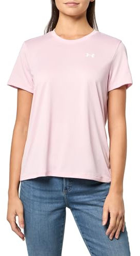 Under Armour T-shirt Tech à manches courtes pour femme, (647) Rose Prime / / Blanc, Taille L